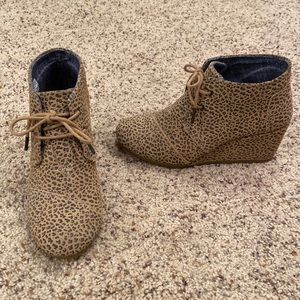 Toms Kala Leopard Wedge Bootie